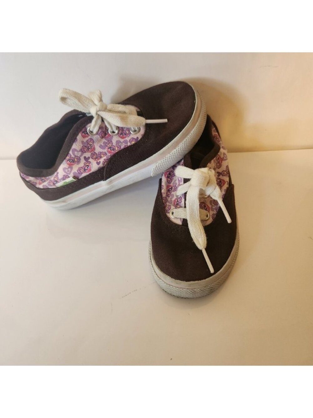Y2k Sesame Street Abby Cadabby Toddler Girls Canvas Sneakers Brown Purple